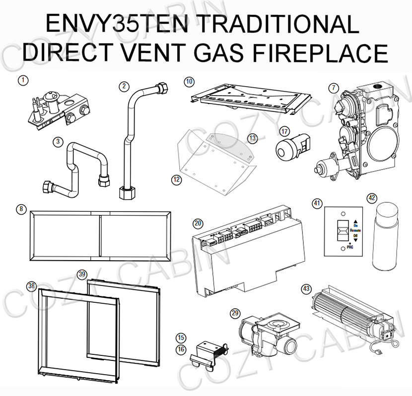 Astria Envy 35 Inch Traditional Direct Vent Gas Fireplace (ENVY35TEN) #ENVY35TEN